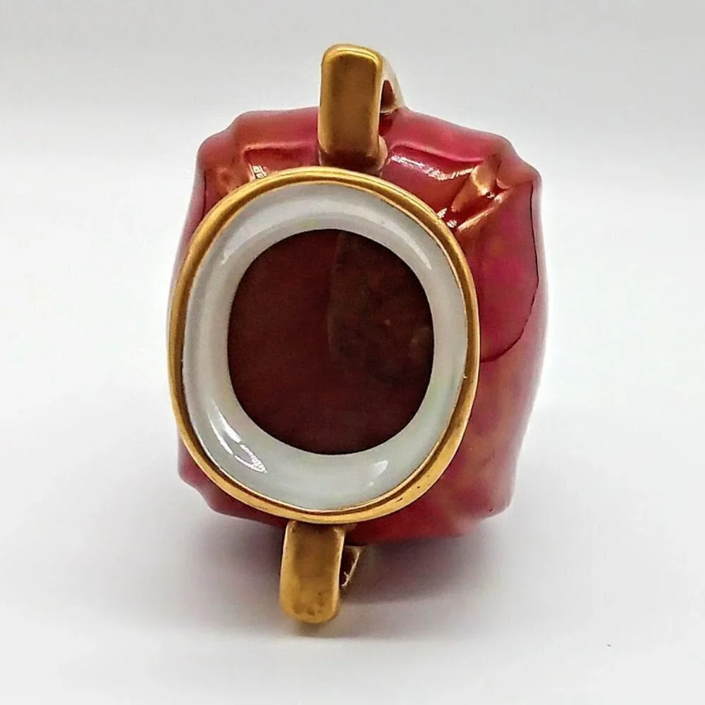 Janet Duke 1939 Double Handle Red Glazed Porcelain Jar Vase